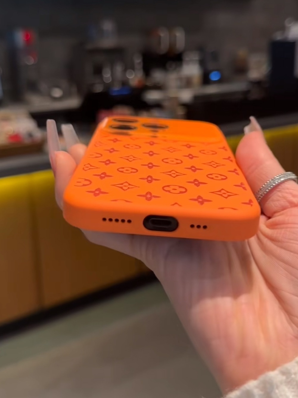 iPhone 17 Pro Max Orange Dopamine Case | Soft Silicone Monogram Style 🧡 - Picture 5 of 7